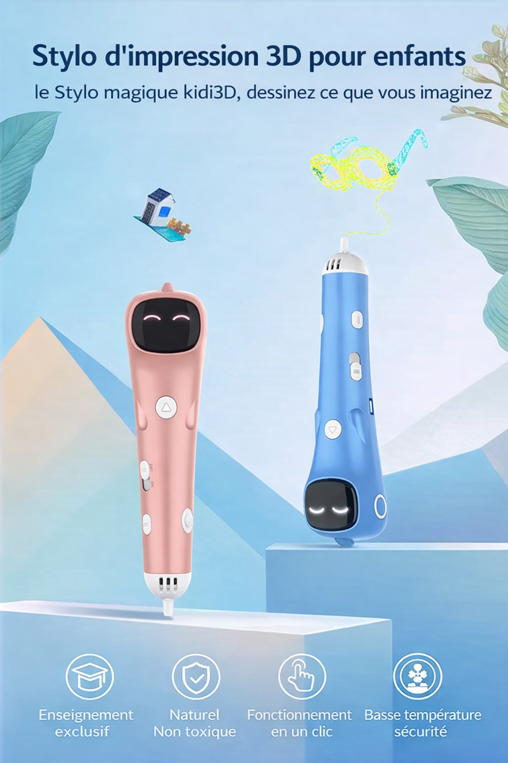 Stylo Kidi3D avec filaments PCL – Créativité, sécurité et simplicité pour enfants